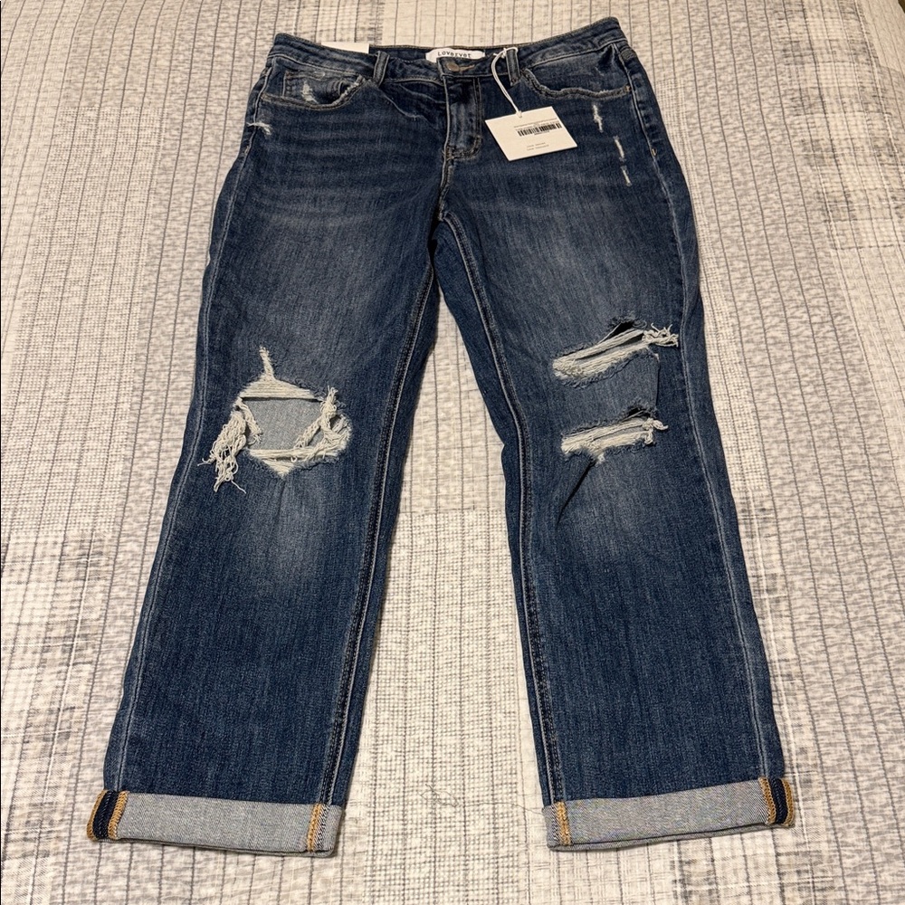 Vervet size 29/9 main squeeze destroyed boyfriend Lovervet blue jeans NWT